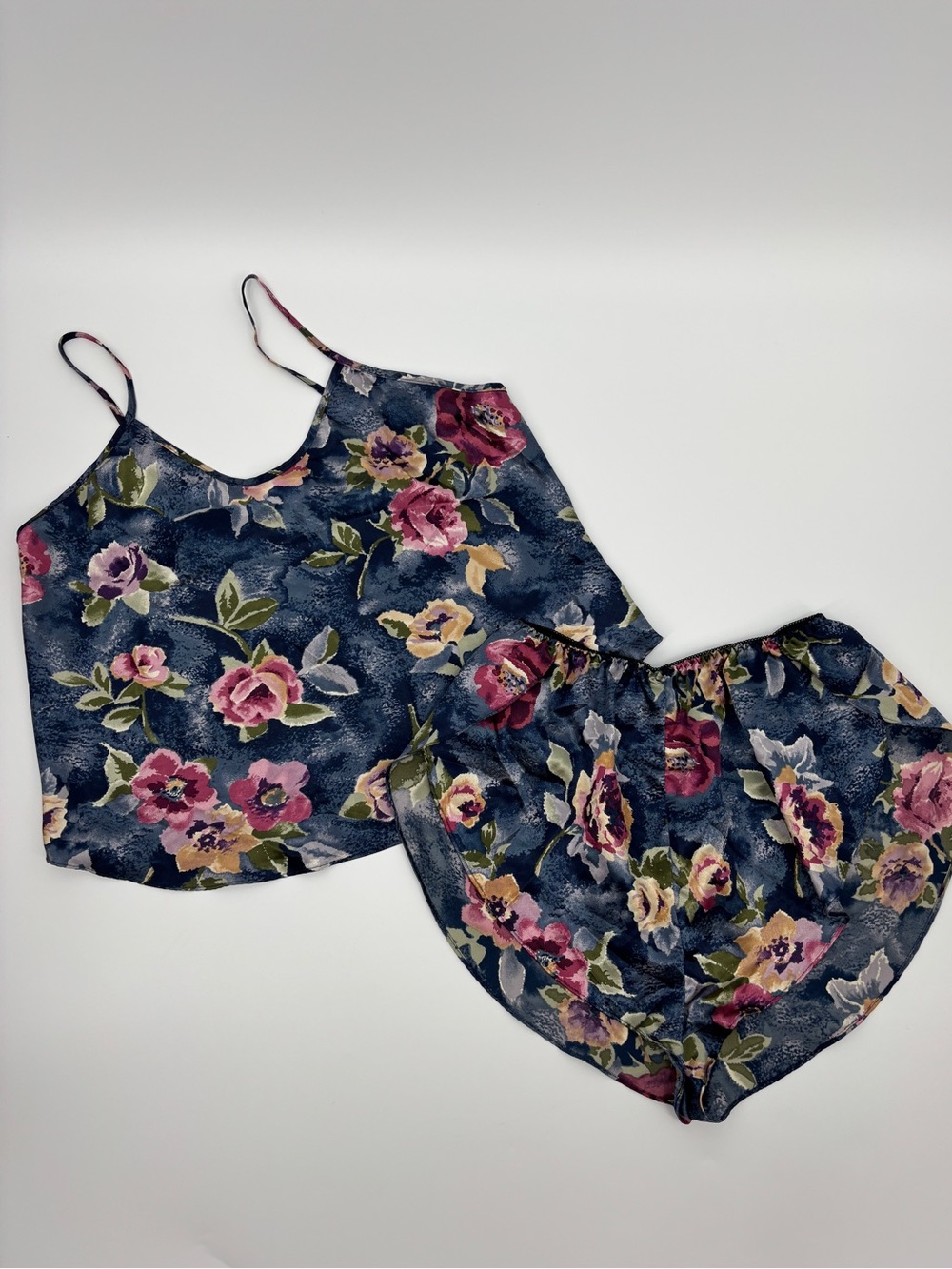 Vintage Pajama Short Set Floral Print by California Dynasty